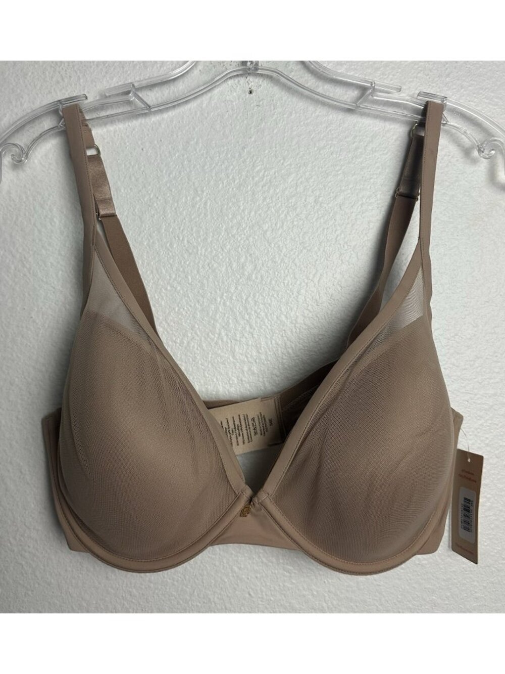 Third Love 34E Bra Tan 24/7 Classic Uplift Plunge Underwire Back Closure NEW - Picture 2 of 12